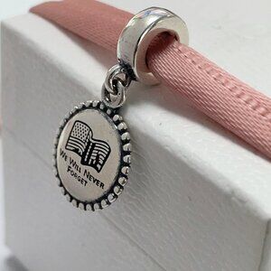 Pandora We Will Never Forget Memorial 9/11 Exclusive Dangle Charm Pendant